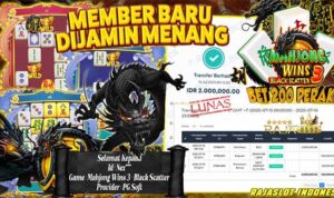 Bukti kemenangan Mahjong Wins 3 member Rajaslot