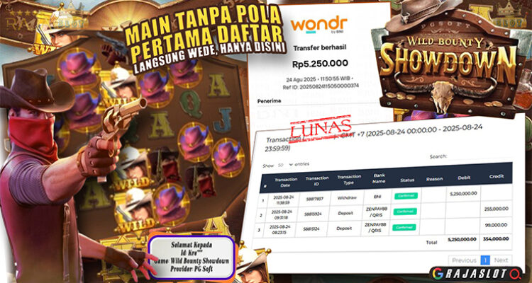 Menang Wild Bounty Showdown 10x Free Spins — withdraw Rp5,25 juta (Rajaslot)