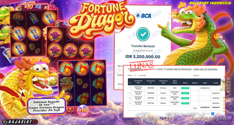 Menang Fortune Dragon 10x Free Spins — withdraw Rp3,2 juta (Rajaslot)