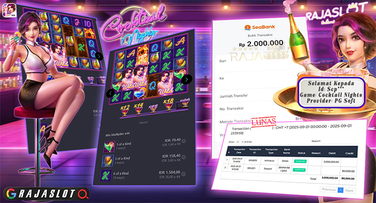 Pemain Sa9*** menang Rp2 juta di slot Cocktail Nights Rajaslot