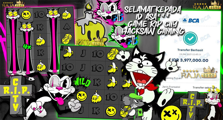 Pemain Asa*** menang Rp3,97 juta di slot Rip City Hacksaw Gaming di Rajaslot