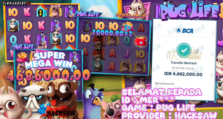 Pemain Mer*** menang Rp4,66 juta di slot Pug Life di Rajaslot