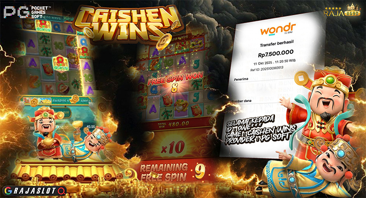 Pemain Owe*** menang Rp7,5 juta di slot Caishen Wins PG Soft di Rajaslot