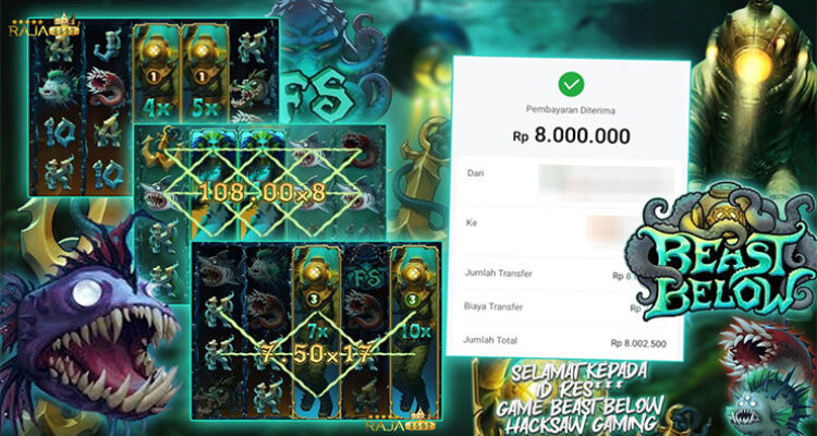 Pemain raih Rp8 juta lewat 10x Free Spins Beast Below Hacksaw Gaming di Rajaslot