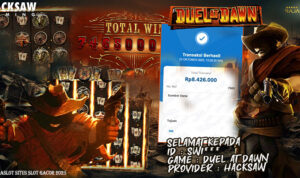Pemain Swi*** menang Rp8,42 juta di slot Duel at Dawn Hacksaw Gaming di Rajaslot