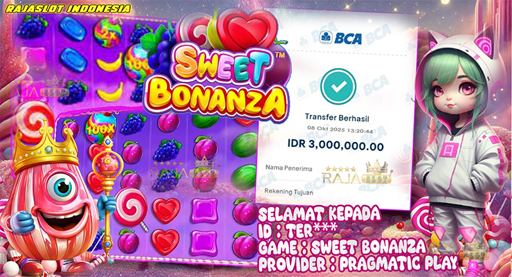 Pemain Ter*** menang Rp3 juta di Sweet Bonanza Pragmatic Play di Rajaslot