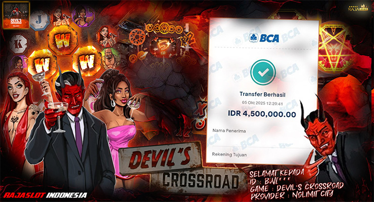 Pemain Bwi*** meraih Rp4,5 juta di slot Devil’s Crossroad Nolimit City di Rajaslot
