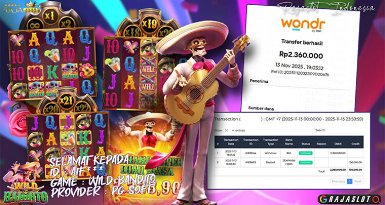 hasil Menang Slot Wild Bandito 13 November 2025 di Rajaslot