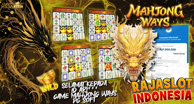 Pemain meraih Rp1 juta lewat 10x Free Spins Mahjong Ways Pg Soft di Rajaslot