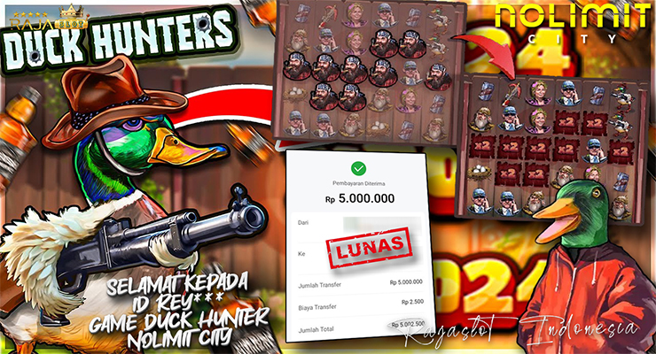 Pemain raih Rp5 juta lewat Free Spins Duck Hunter Nolimit City di Rajaslot