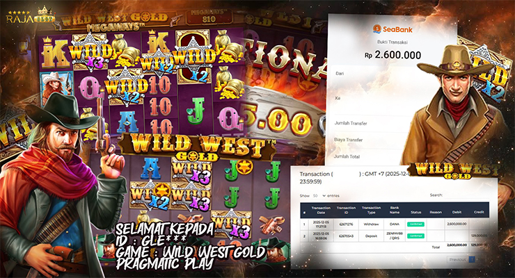 Hasil Menang Wild West Gold Megaways 5 Desember 2025 di Rajaslot